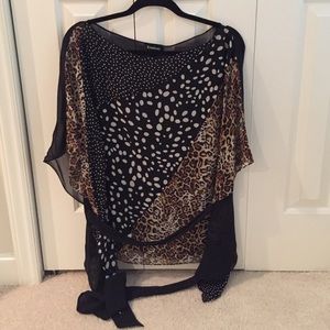 Bebe Black print top