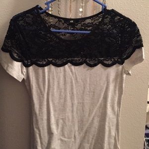 Lace shoulders top