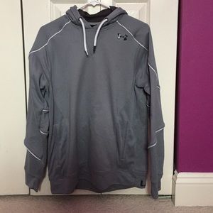 Grey and white UA hoodie