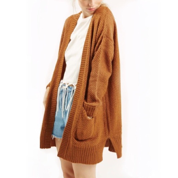 Chunky Orange Cardigan - Picture 2 of 4