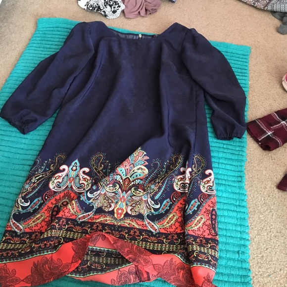Navy dress with detailing - Picture 1 of 4