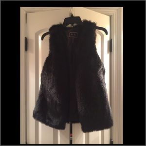 Black Faux Fur Vest