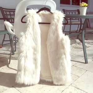 Xhilaration White Faux Fur Vest