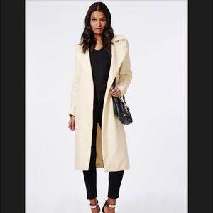 Missguided Khloe Waterfall Coat in Ivory