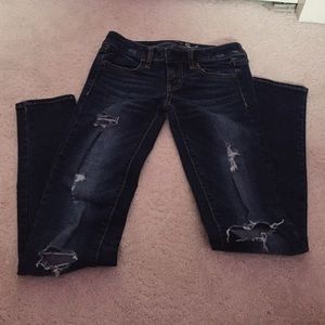 American eagle dark wash ripped Jeggings