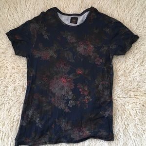 Zara Man Denim couture dark floral top