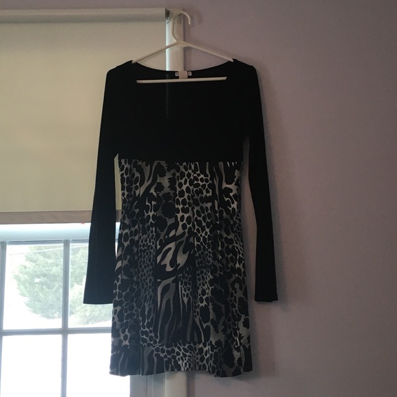 Beautiful Black and Leopard Print Dress