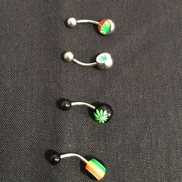 Pot leaf belly rings