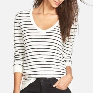 BP. Stripped V-neck sweater