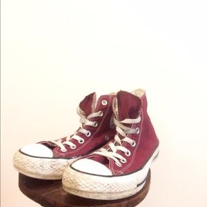 Burgundy Converse High Tops