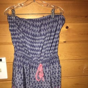 Multicolored strapless romper