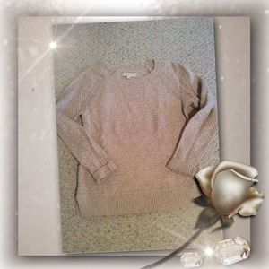 Beige basket weave pattern Loft sweater