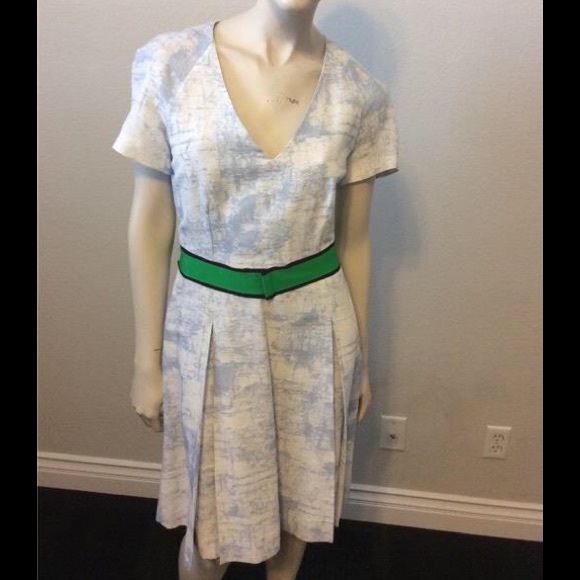 Jonathan Saunders Sherran Pleated Patterned Dress