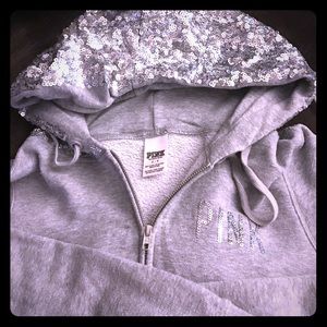 VS Pink BLING Zip Up size Small