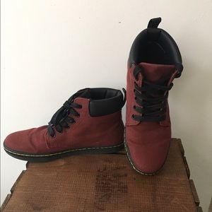 Maroon Canvas Dr. Marten's boots
