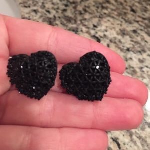 Black heart earrings