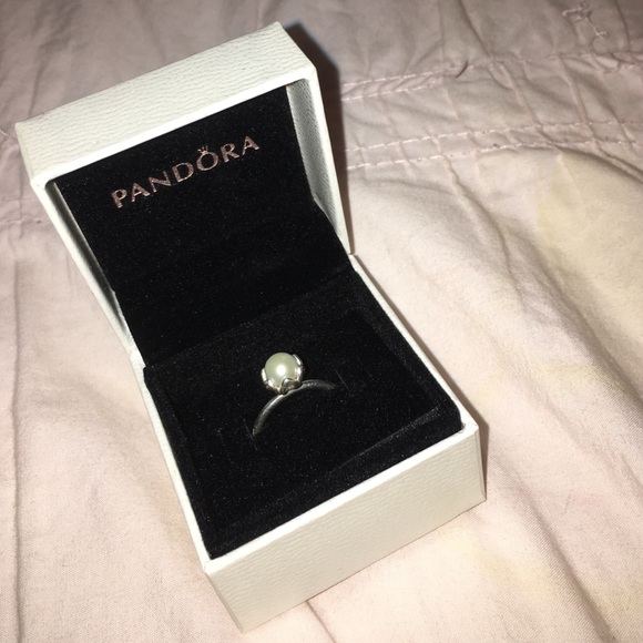 Pandora pearl ring (size 6)