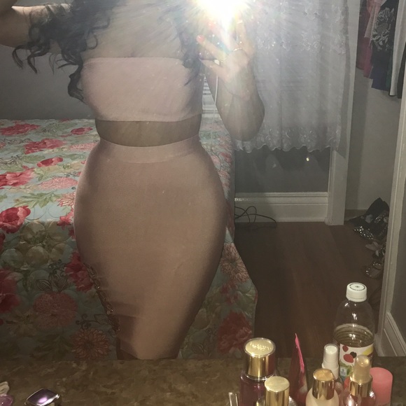 Blush pink two piece bandages set