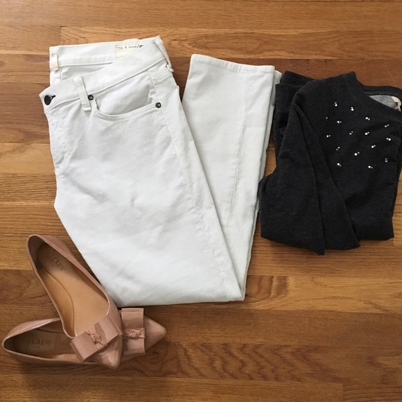 Rag & Bone skinny white corduroy pants