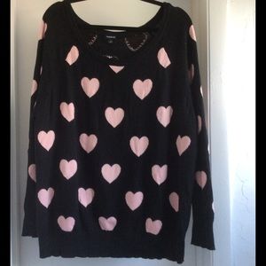 Torrid pink hearts sweater