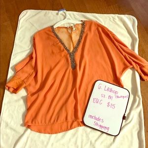 Boutique orange sequin top