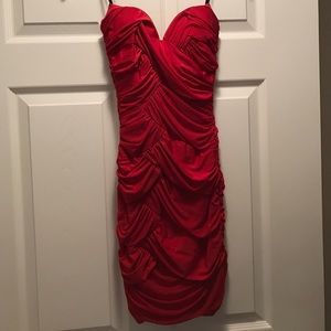 bebe strapless party dress