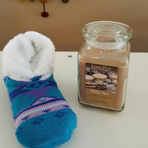 Soft slippers and candle bundle!