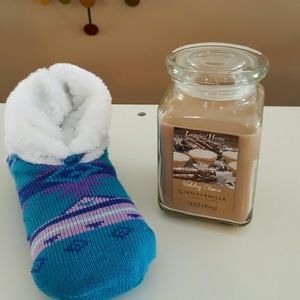 Soft slippers and candle bundle!