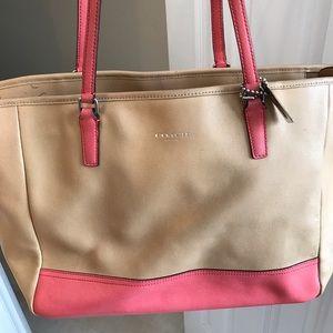 Coach Bag Pink and Beige