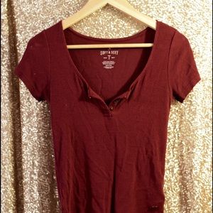 Burgundy AE Crop Top