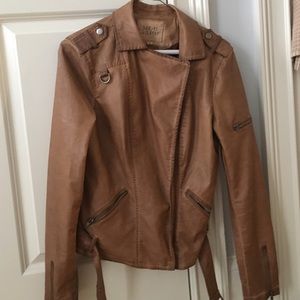 Brown faux leather jacket
