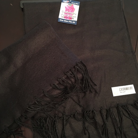 Cashmere Feel Scarf - solid black - Picture 2 of 4