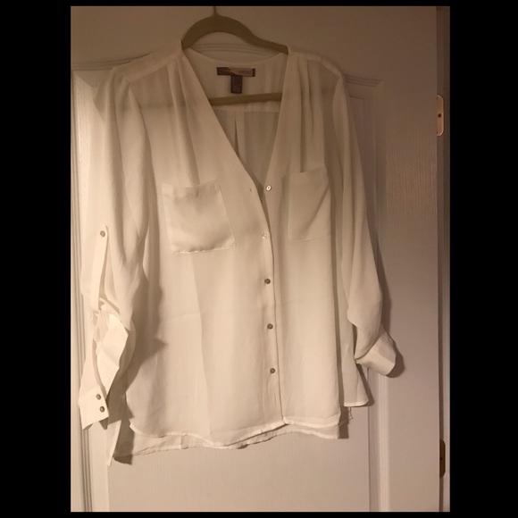 White Chiffon Dress Shirt