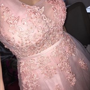 Gorgeous pink lace prom dress never wore