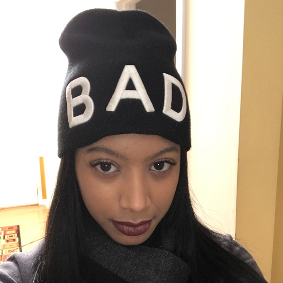 "Bad" Black Beenie - Picture 1 of 2