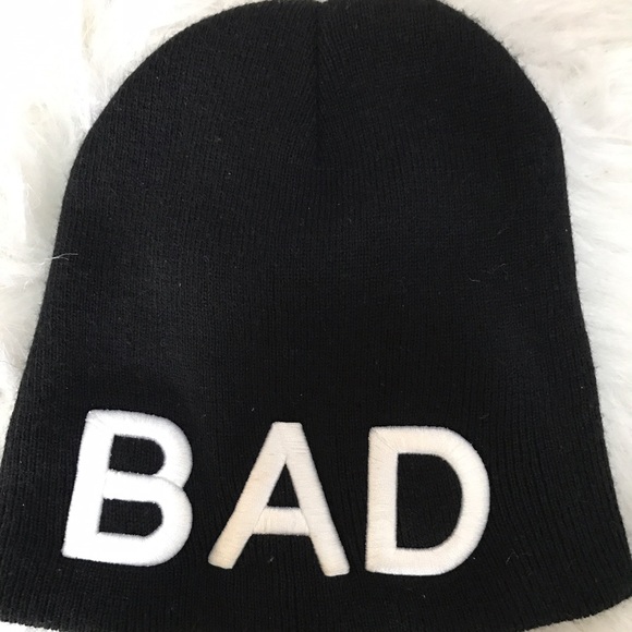 "Bad" Black Beenie - Picture 2 of 2