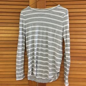 Long Sleeve Gray & White Cotton Shirt