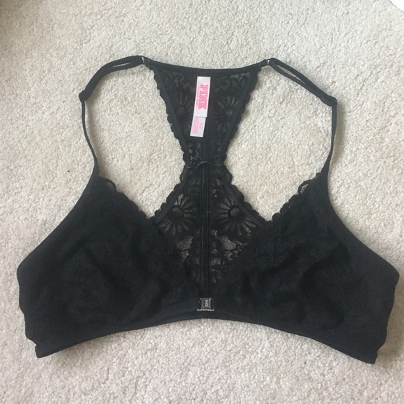 PINK BLACK BRALETTE