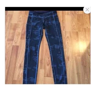 SOLD---Blue camo oil slick speed tights size 8