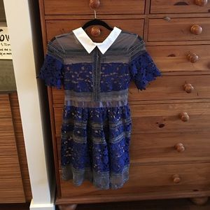 NWOT. Lace and sheer-panel dress