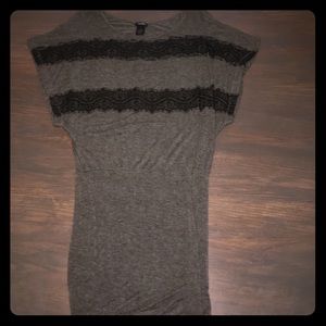 Grey w/ lace tunic