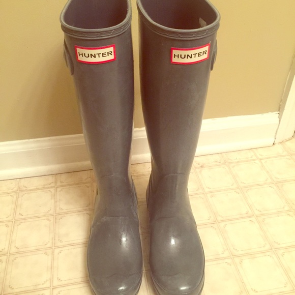 HUNTER BOOTS-Gray, Size 6