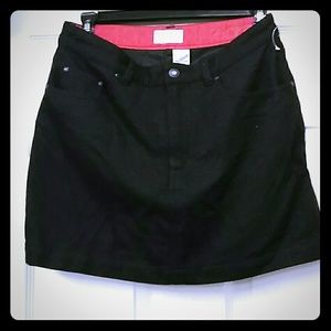 Wool denim mini skirt