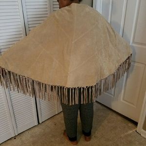 Terry Lewis suede fringe cape