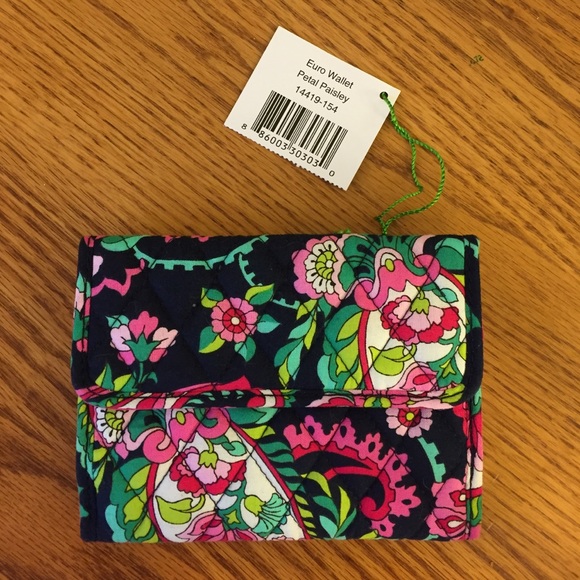 NWT Vera Bradley Euro wallet in petal paisley!