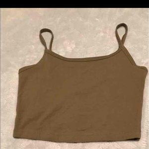 Olive green crop top