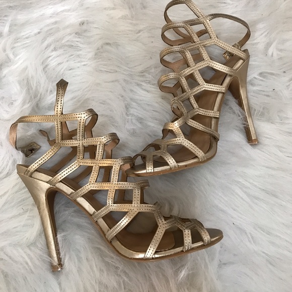 Charlotte Russe Gold Heel Sandals - Picture 1 of 2