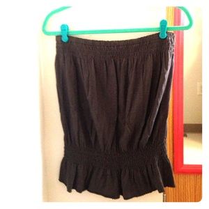 Brown Strapless Blouse