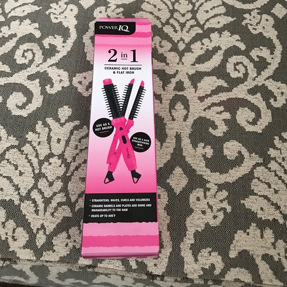 2 in 1 ceramic hot brush/ flat iron