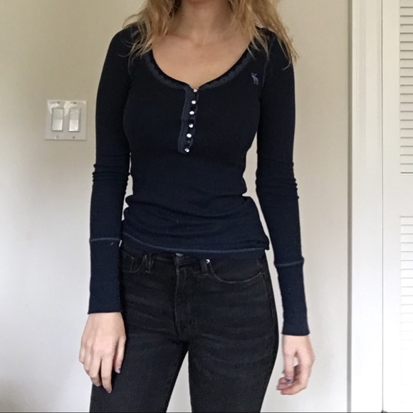 abercrombie navy long sleeve